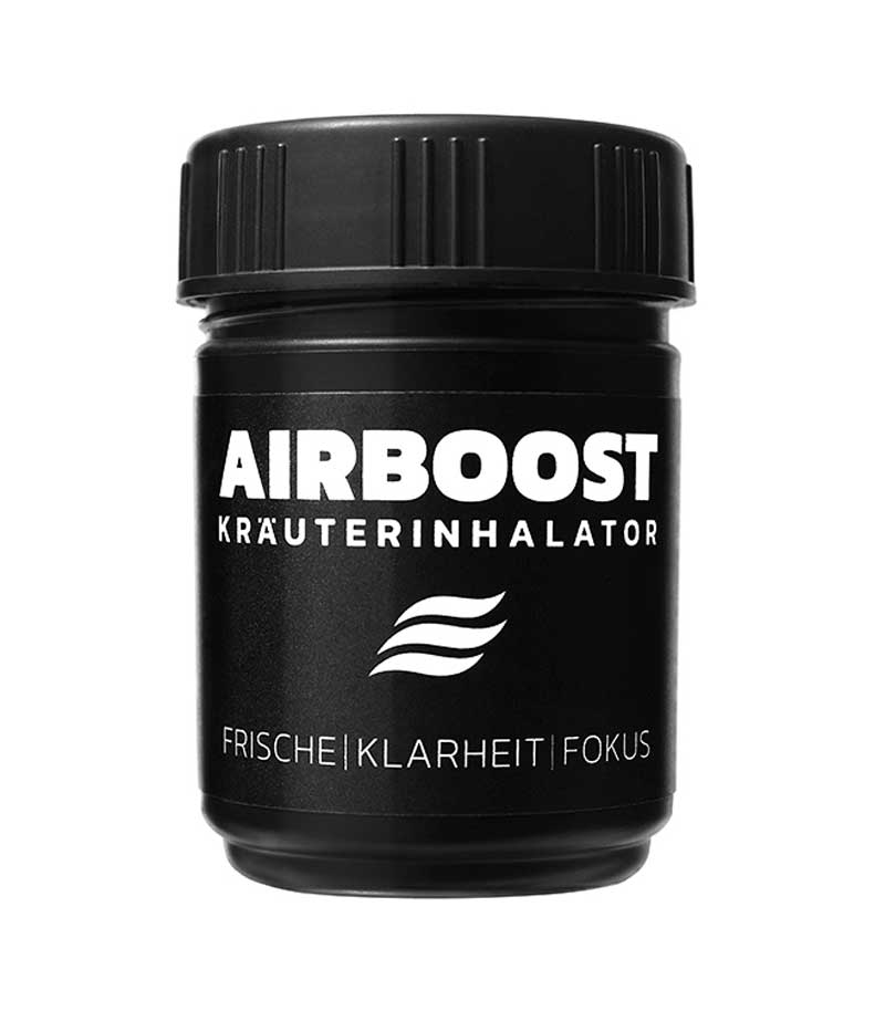 AIRBOOST Kräuterinhalator Dose für mehr Frische Klarheit und Fokus im Alltag und für eine freie Nase und leichtes Atmen 